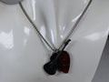 Black Electric Guitar Necklace | Stainless Steel Rock Music Pendant