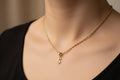 Gold Plated Initial “S” Necklace – English Alphabet Letter Pendant with Cubic Zirconia, Personalized Jewelry Gift