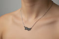 Old English Virgo Necklace • Stainless Steel Zodiac Pendant