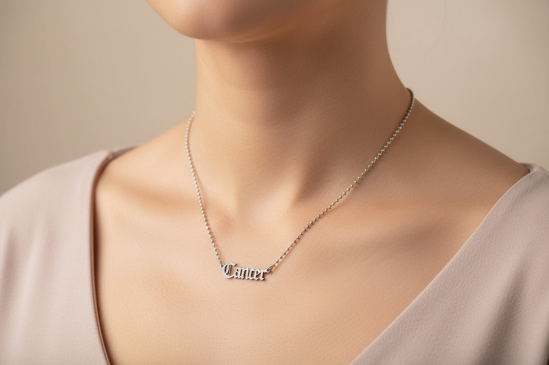 Cancer Zodiac Necklace • Old English Astrology Pendant
