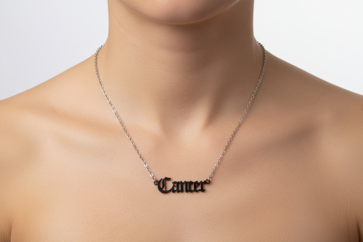 Cancer Zodiac Necklace • Old English Astrology Pendant