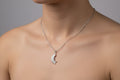 Silver Sun and Moon Pendant Necklace, Celestial Talisman