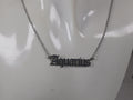 Aquarius Necklace • Old English Zodiac Horoscope Pendant