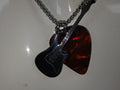 Black Electric Guitar Necklace | Stainless Steel Rock Music Pendant
