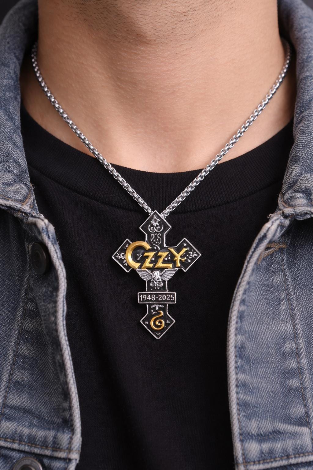 Memorial Cross Necklace – Tribute Pendant on Silver Chain