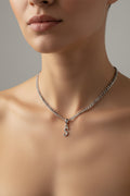 Gold Plated Initial “S” Necklace – English Alphabet Letter Pendant with Cubic Zirconia, Personalized Jewelry Gift