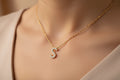 Gold Plated Initial “S” Necklace – English Alphabet Letter Pendant with Cubic Zirconia, Personalized Jewelry Gift