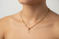Gold Plated Initial “S” Necklace – English Alphabet Letter Pendant with Cubic Zirconia, Personalized Jewelry Gift