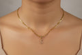 Gold Plated Initial “S” Necklace – English Alphabet Letter Pendant with Cubic Zirconia, Personalized Jewelry Gift